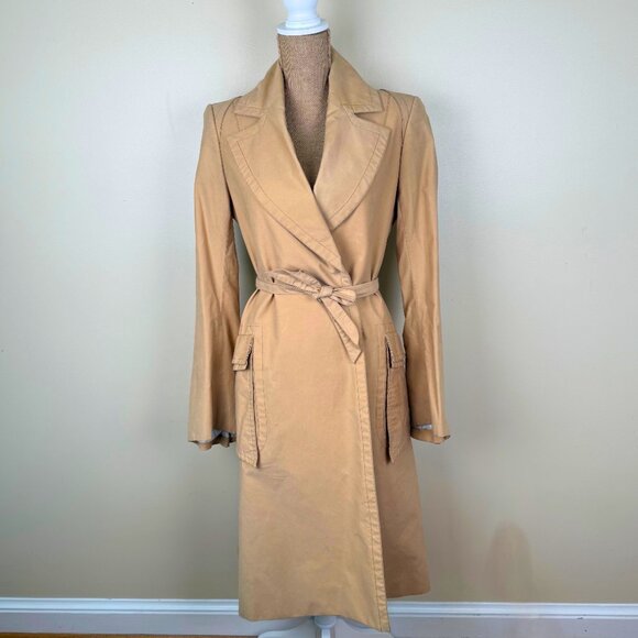 J. LINDEBERG Swedish Designer Trench Coat - Camel/Tan - Size 38 - Timeless Style - Picture 3 of 14